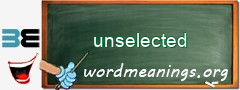 WordMeaning blackboard for unselected